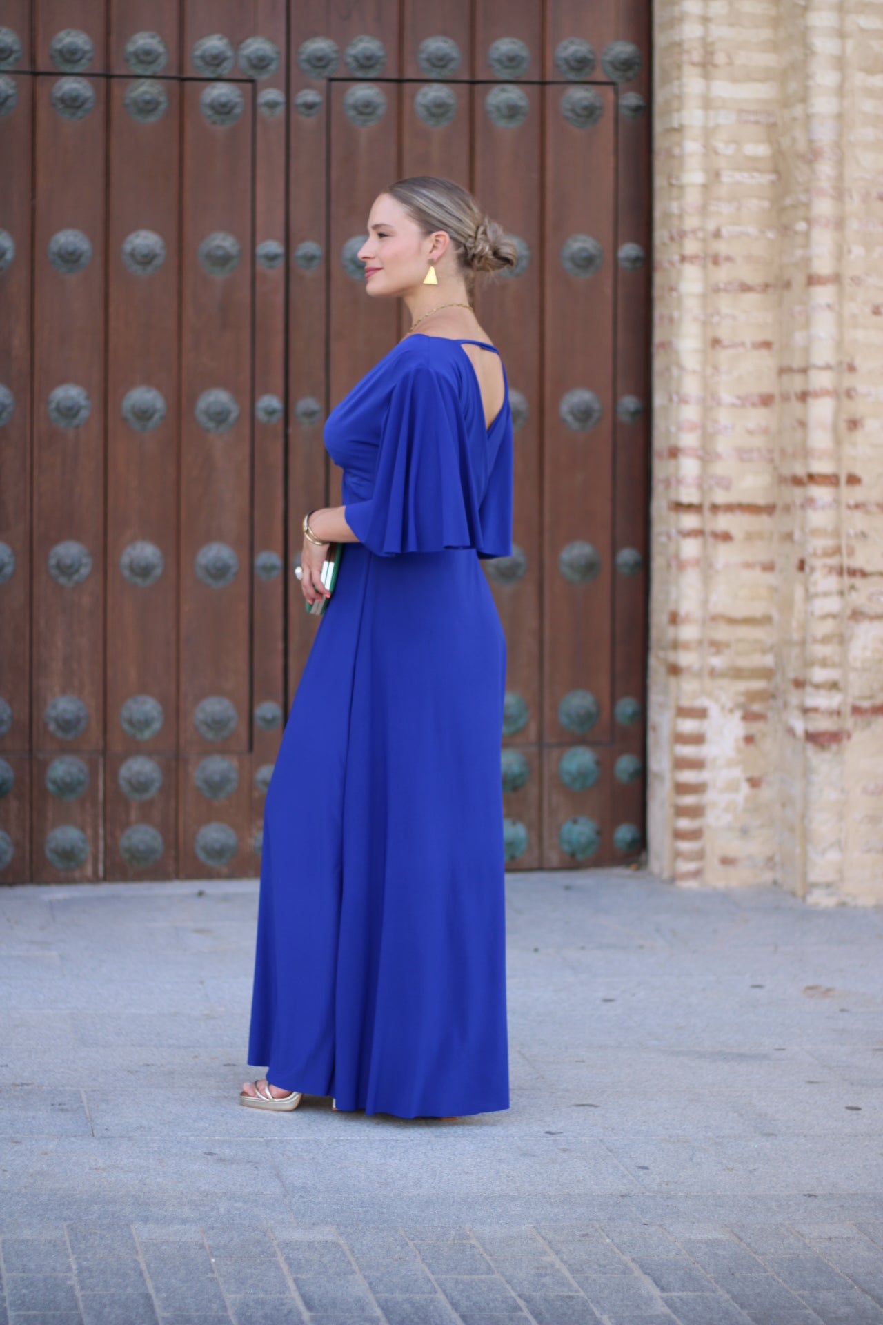 Vestido Nudo Largo Azul