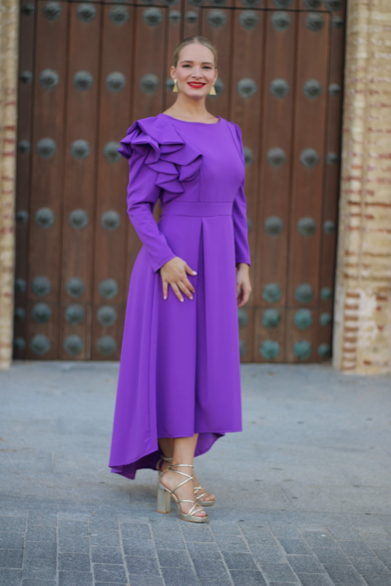 Vestido Asimetrico Morado