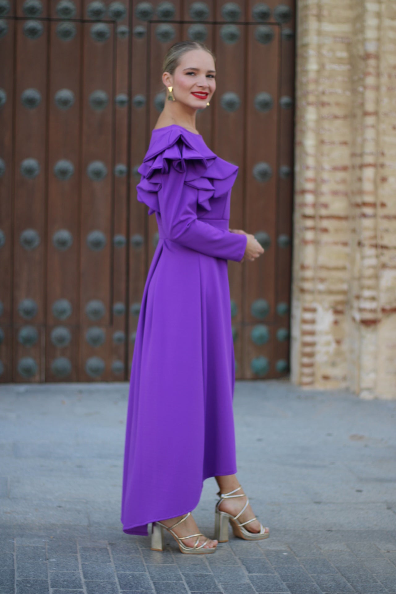 Vestido Asimetrico Morado