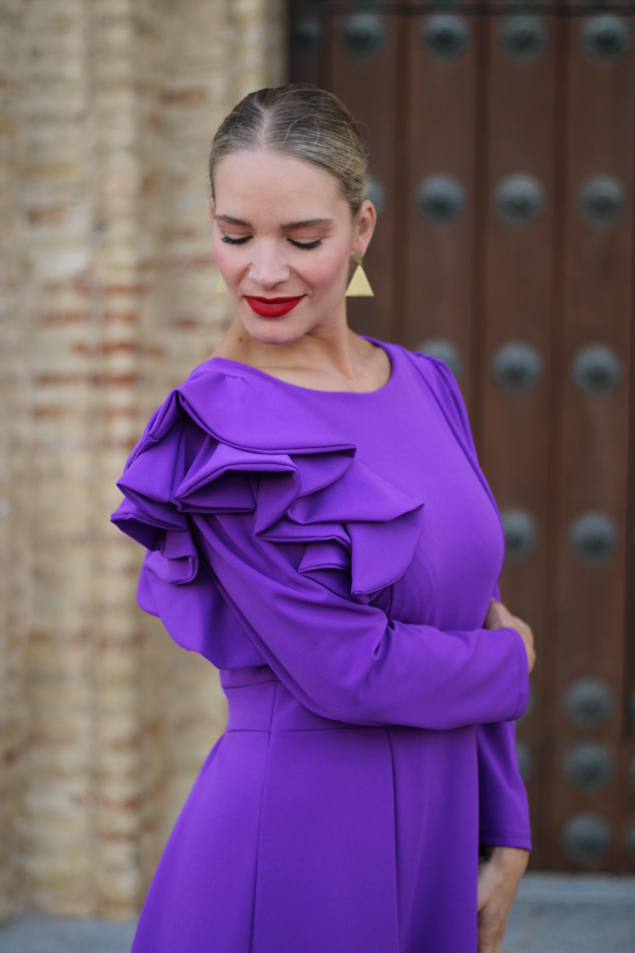 Vestido Asimetrico Morado