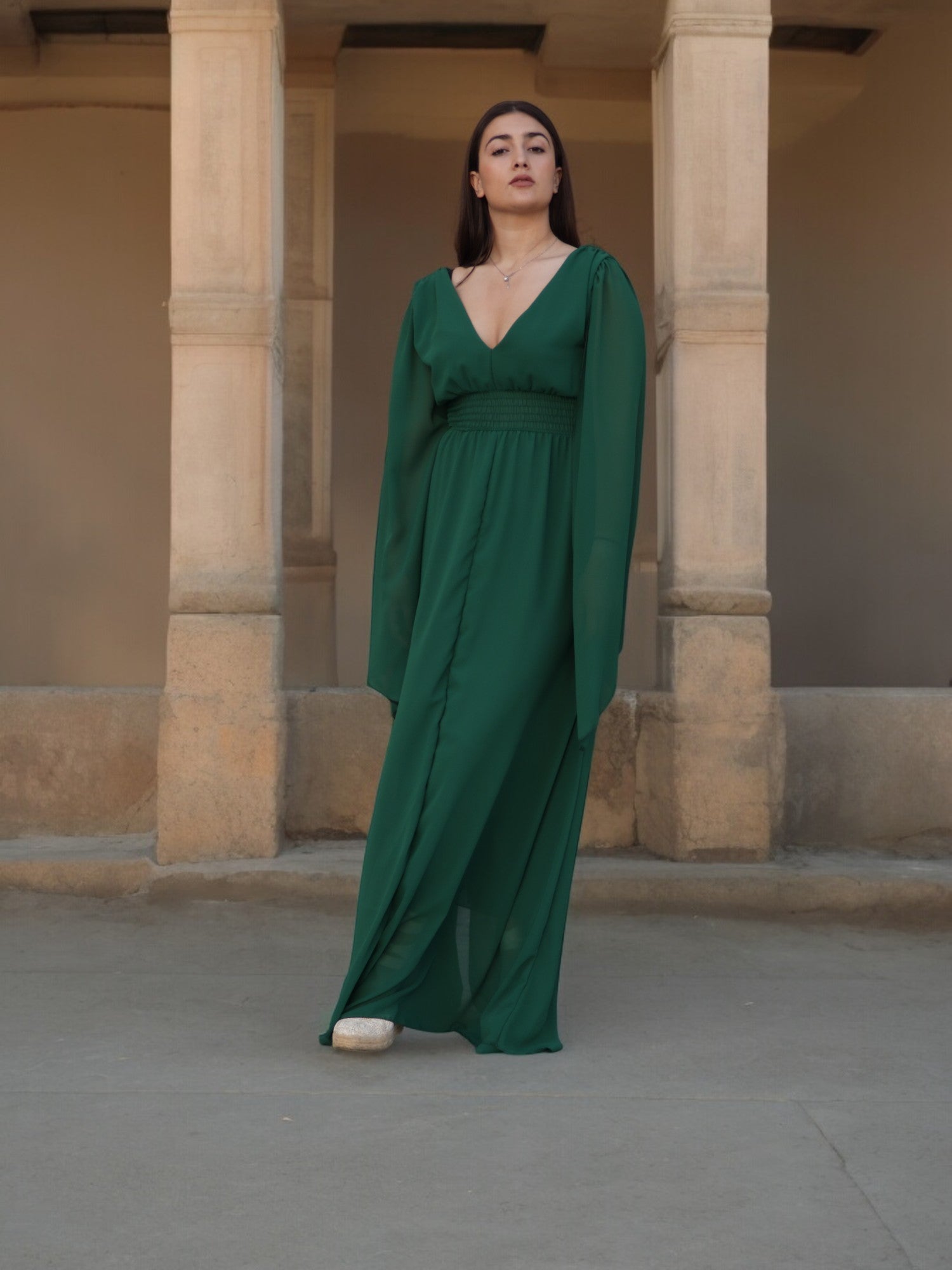 Vestido Sevilla manga Capa Verde