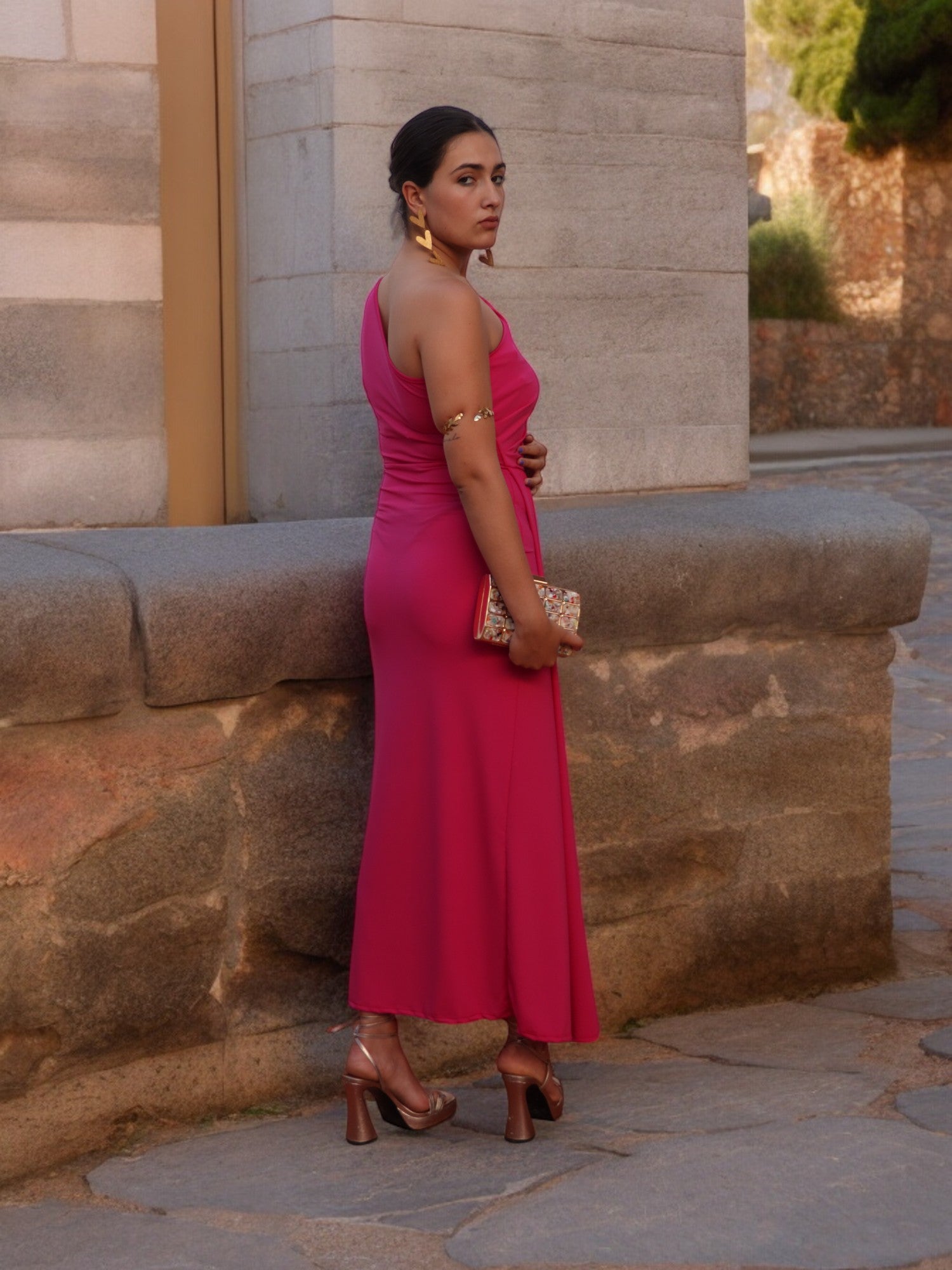 Vestido María Lycra Fucsia