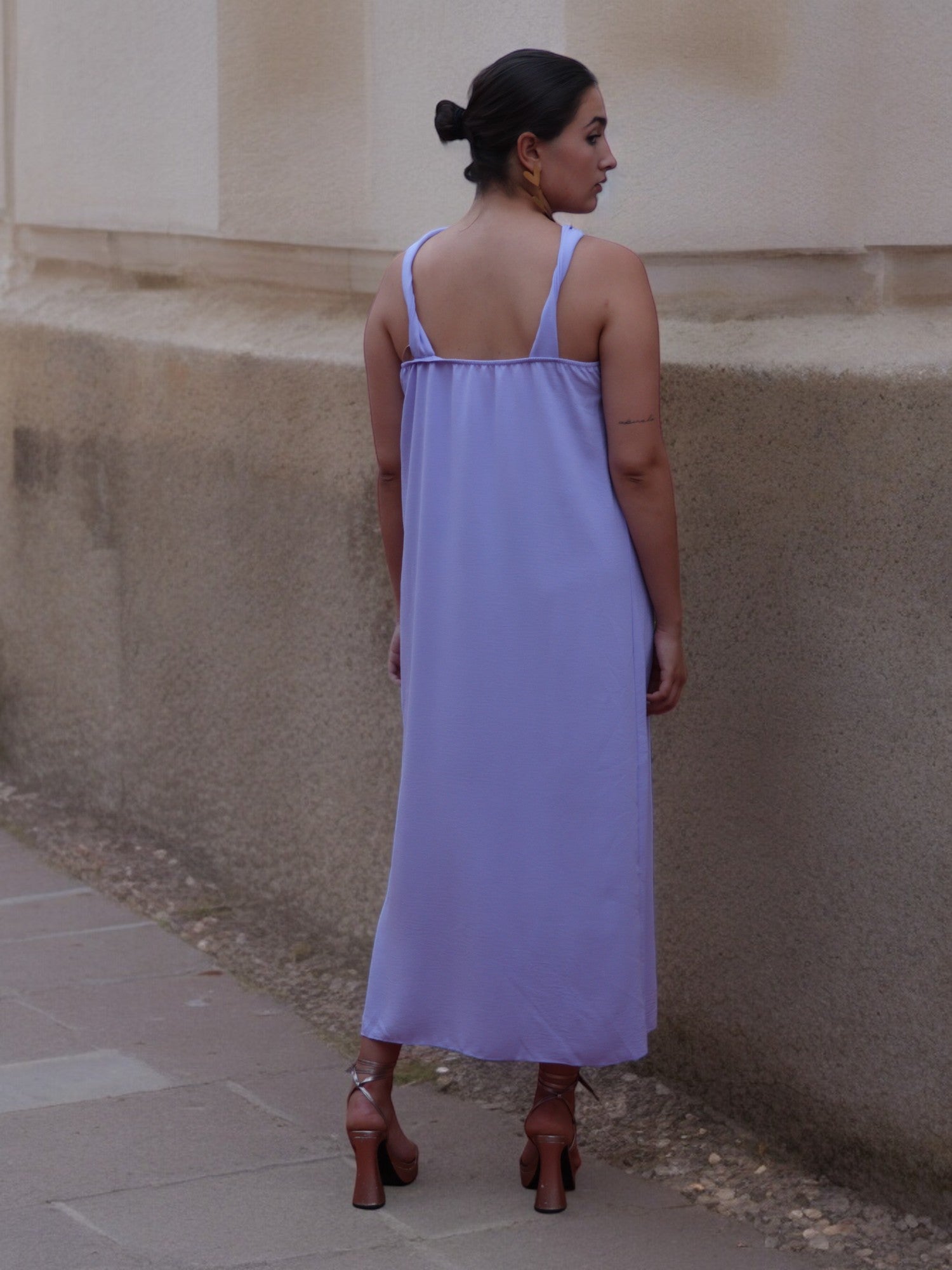 Vestido Amaia liso Morado