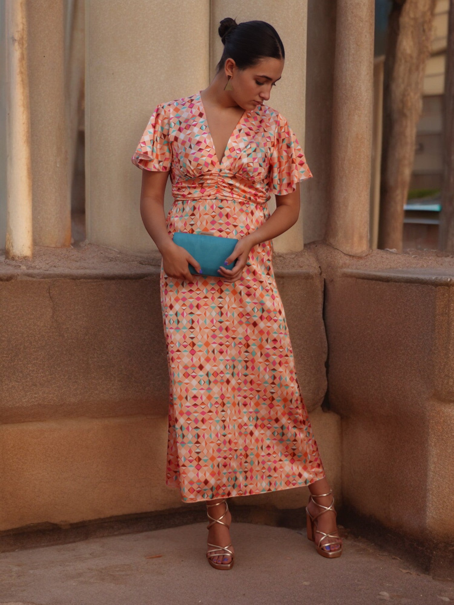 Vestido Estampado Naranja