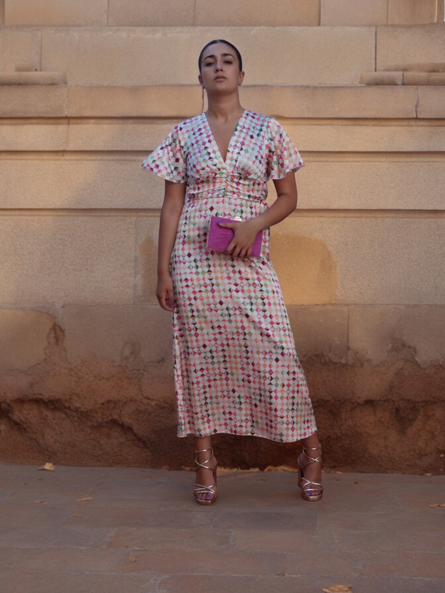 Vestido Estampado Rosa