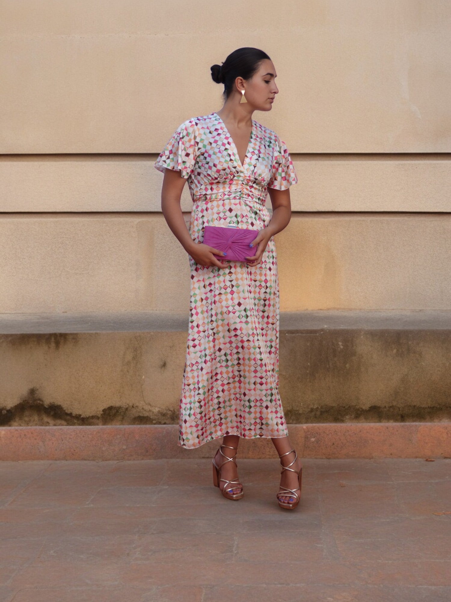 Vestido Estampado Rosa