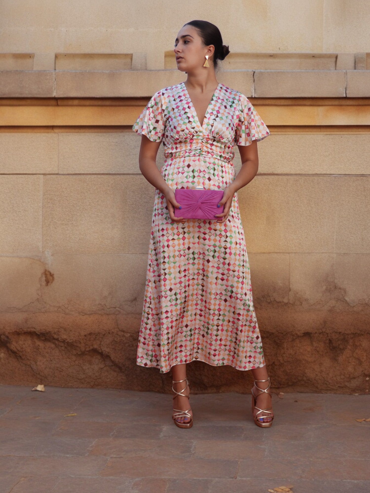 Vestido Estampado Rosa