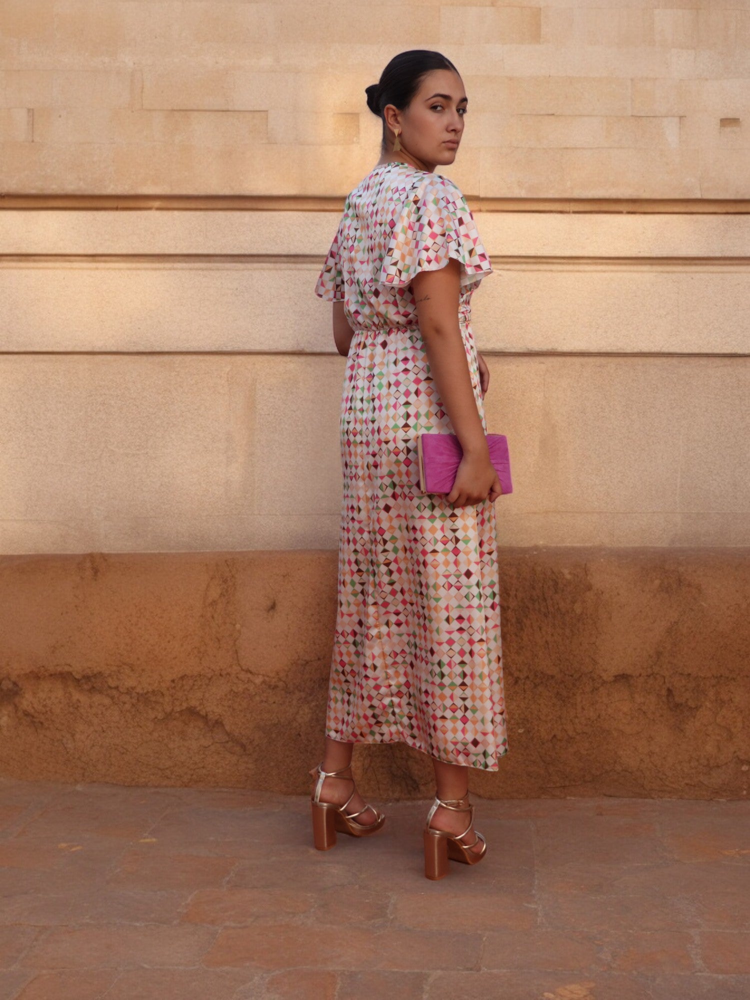 Vestido Estampado Rosa