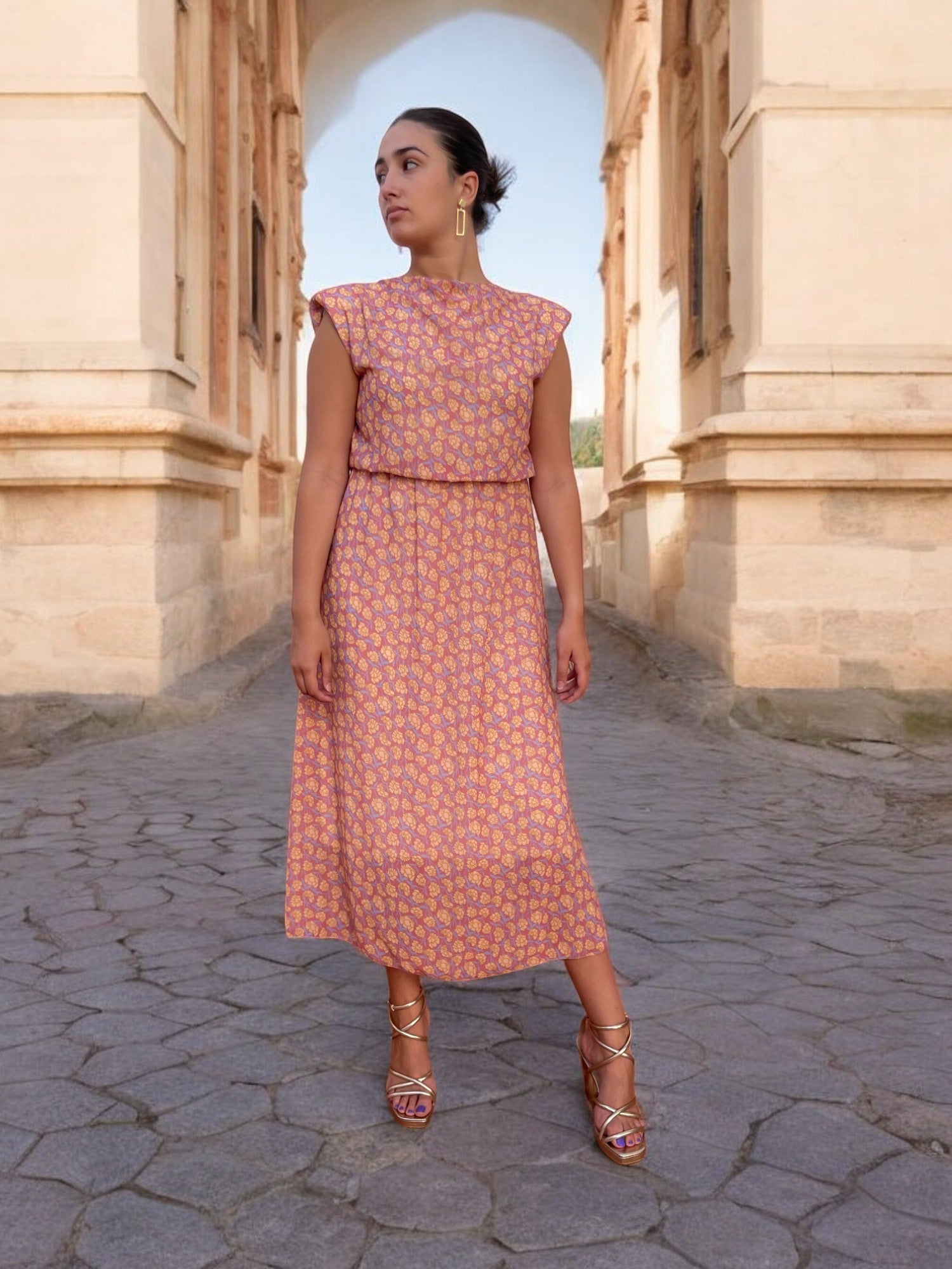 Vestido Midi Gasa Flor